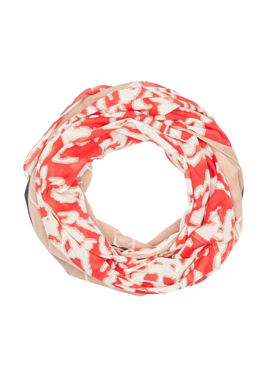 

Шарф COMMA Scarf, бежевый/коралловый