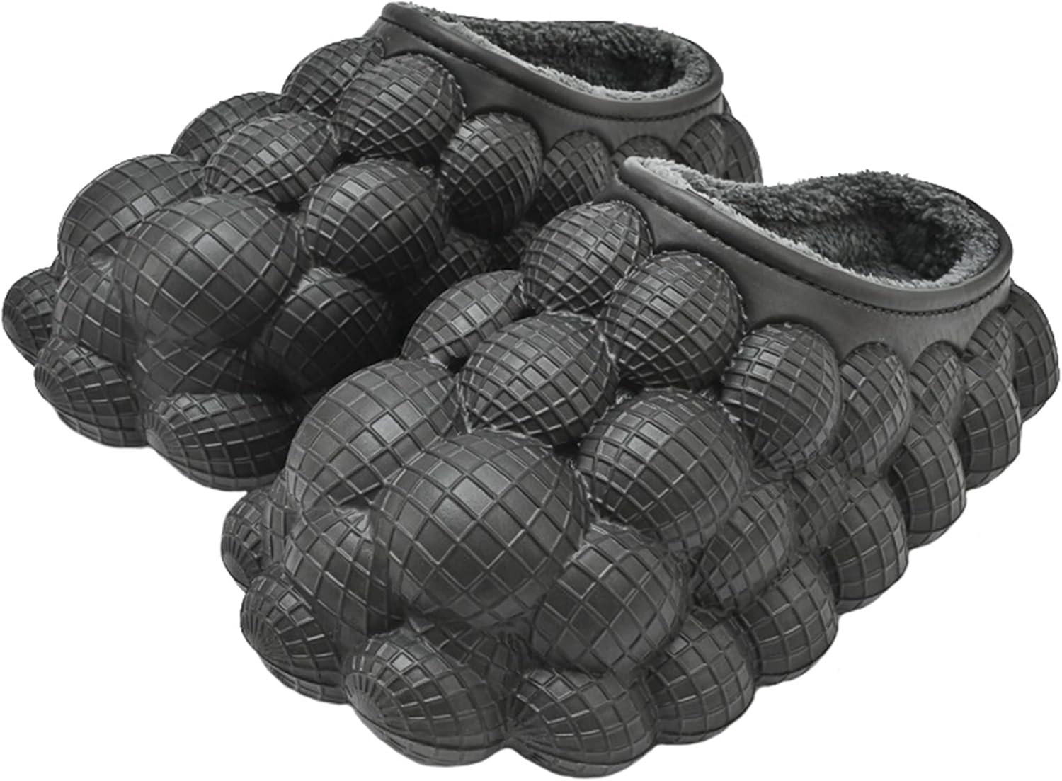 

Забавные тапочки из пеноматериала с рисунком личи, массажные тапочки из пеноматериала, теплые плюшевые тапочки из пеноматериала, удобные, нескользящие, унисекс, для дома и улицы Aulunrux, черный