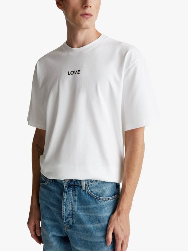 

Футболка с принтом и круглым вырезом из хлопка Benetton