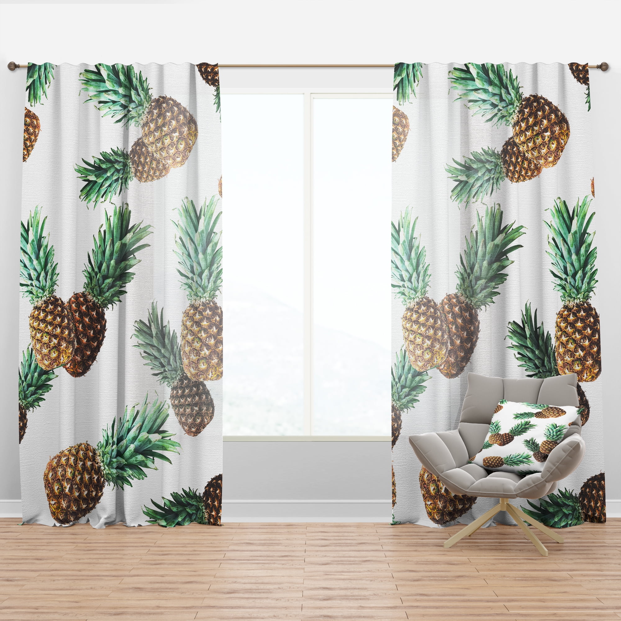 

Шторы Designart Pineapple Summer Bliss Retro V, зеленый