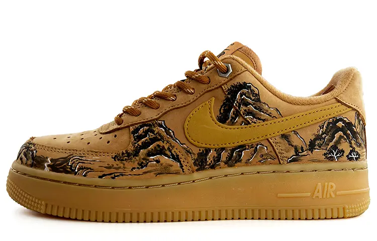 

Кроссовки Nike Air Force 1 Skateboard Shoes Unisex Low-Top Brown Black