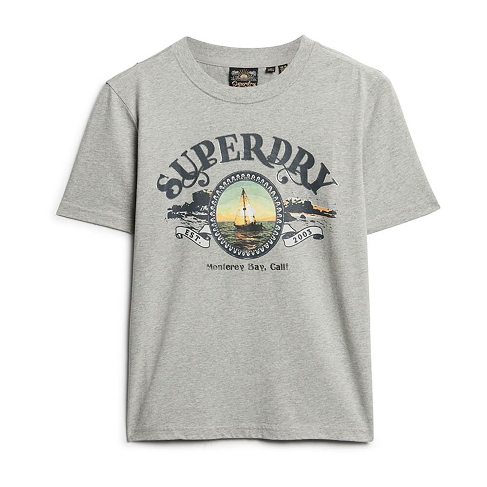 Футболка с коротким рукавом Superdry Travel Souvenir Relaxed, бежевый — фото 2