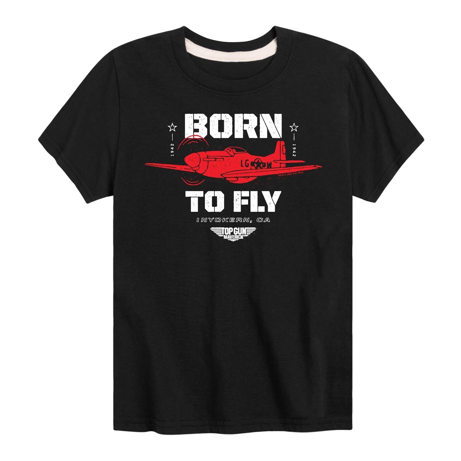 

Футболка с рисунком Top Gun Maverick для мальчиков 8–20 лет "Born To Fly" Licensed Character, черный