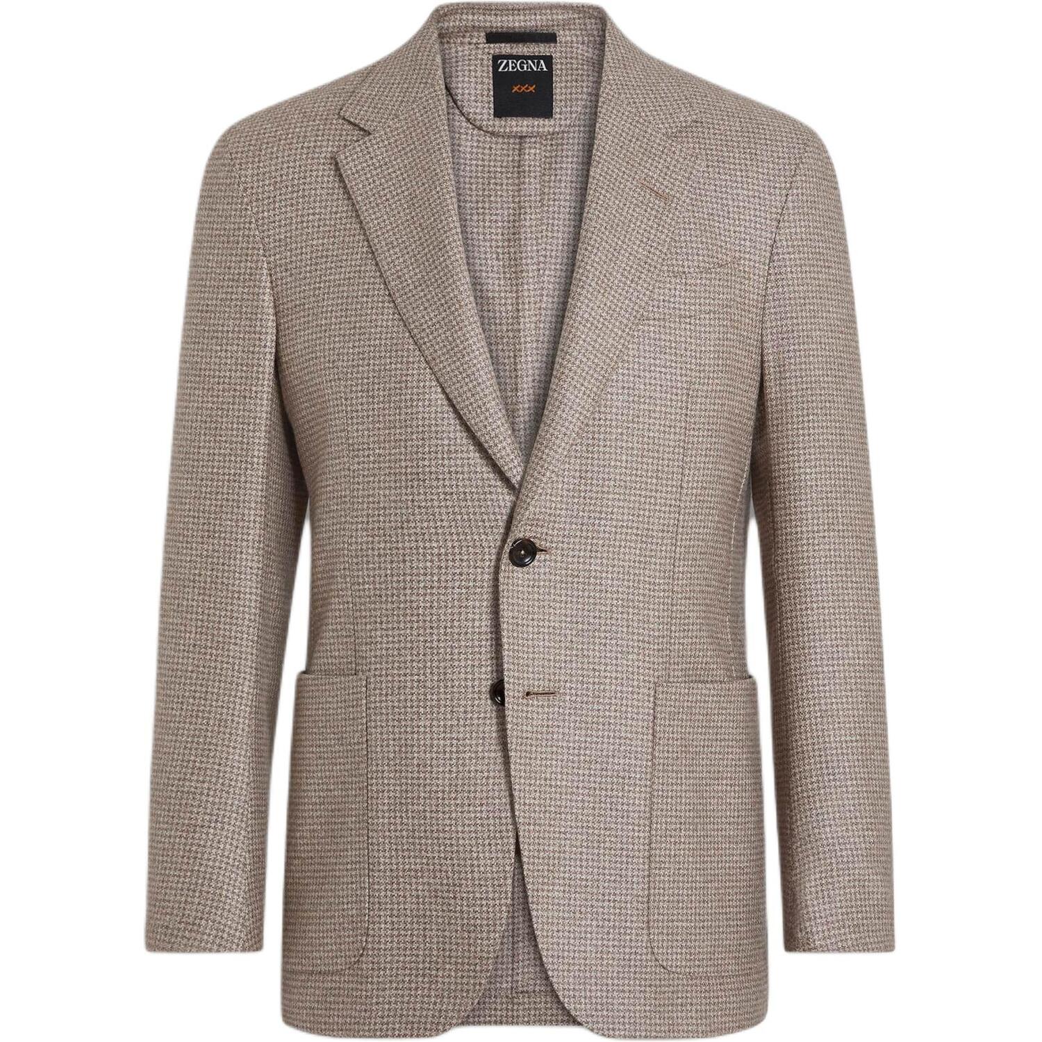 

Ermenegildo Zegna Зегна блейзер в гусиную лапку, Light Beige