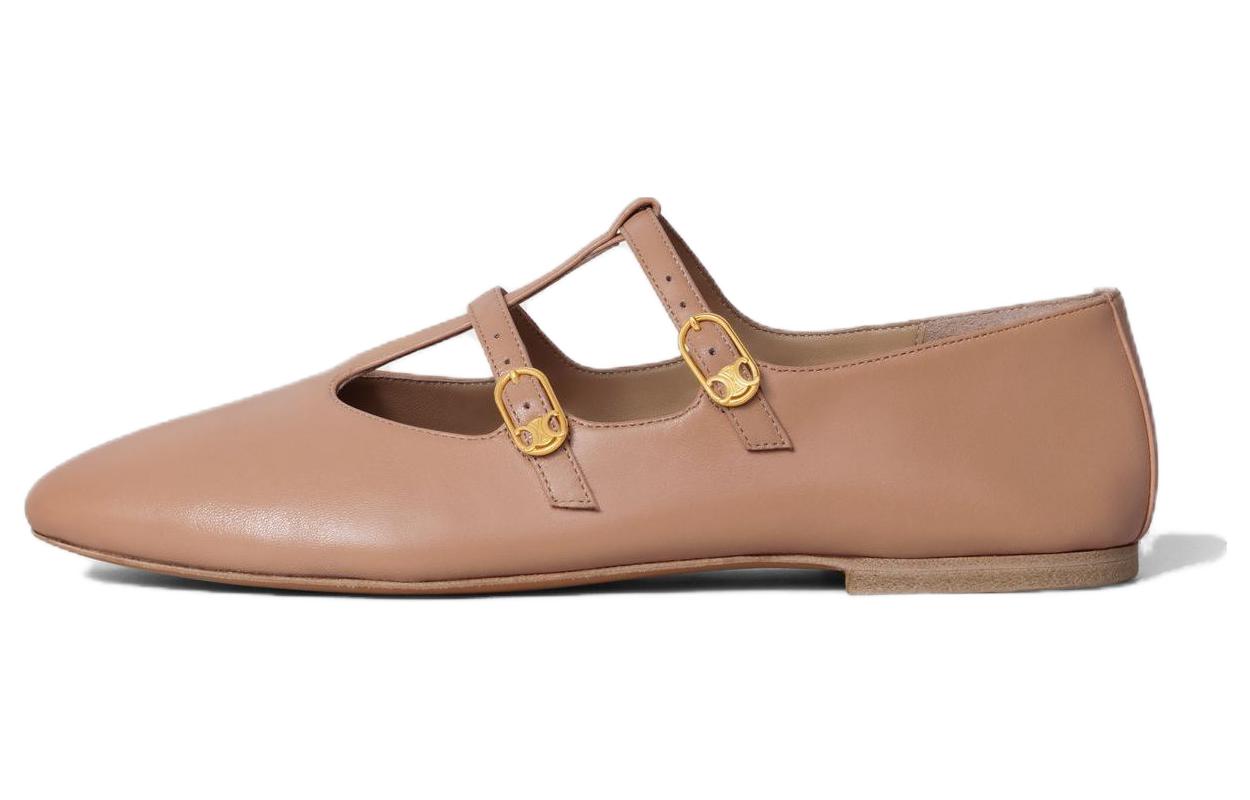 CELINE Женские повседневные балетки les ballerines 0,5 см бежево-розовые