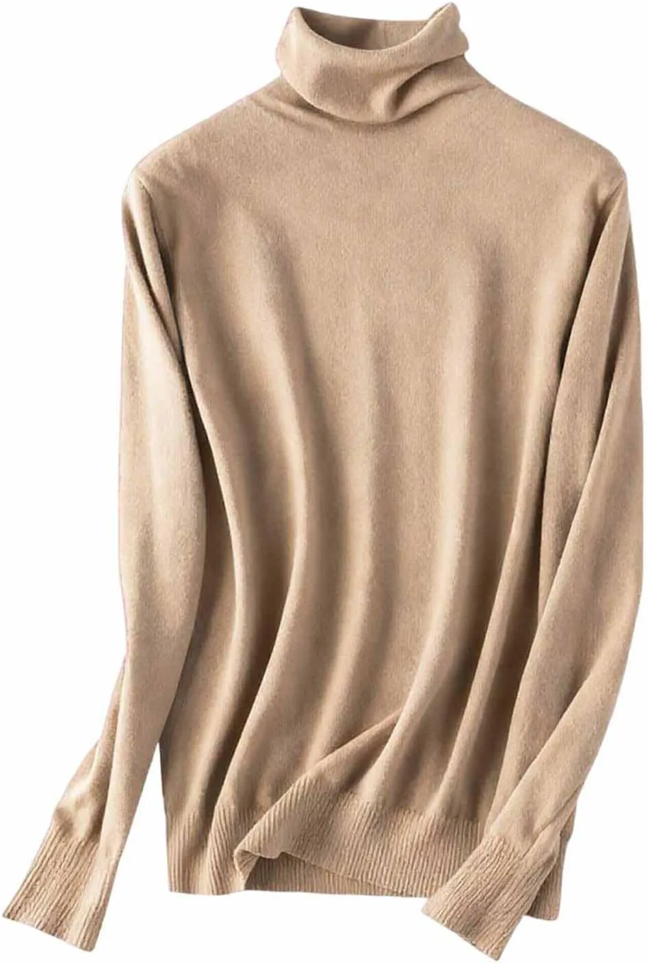 

Женский свитер из смесовой мериносовой шерсти с водолазкой, длинным рукавом и облегающим силуэтом