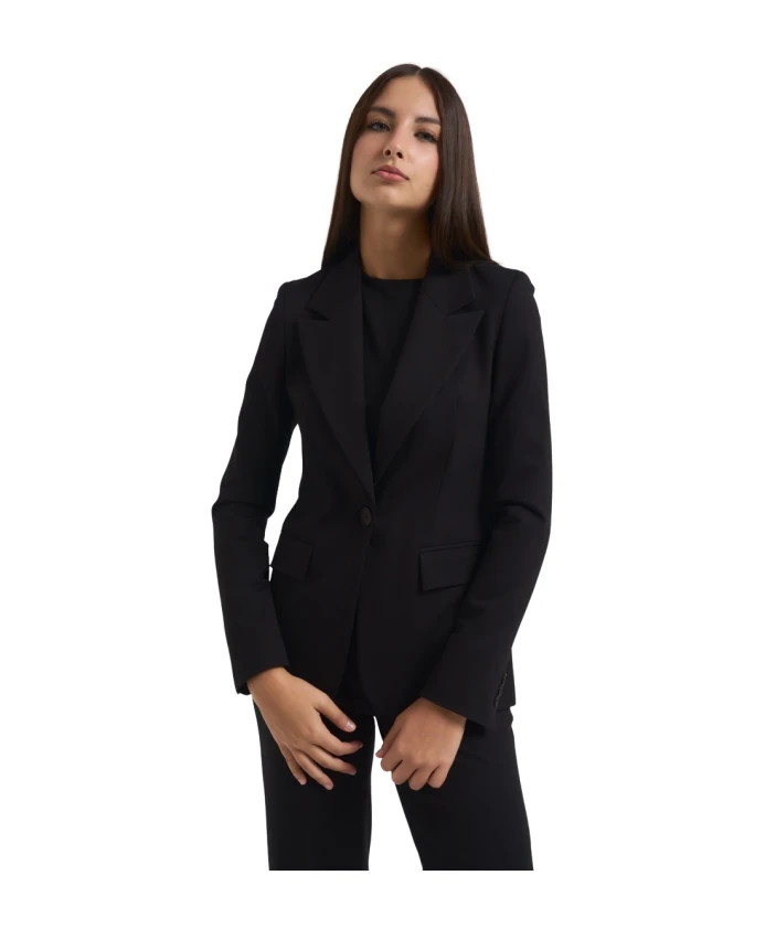 

Черный пиджак с классическими лацканами Manila Grace, черный