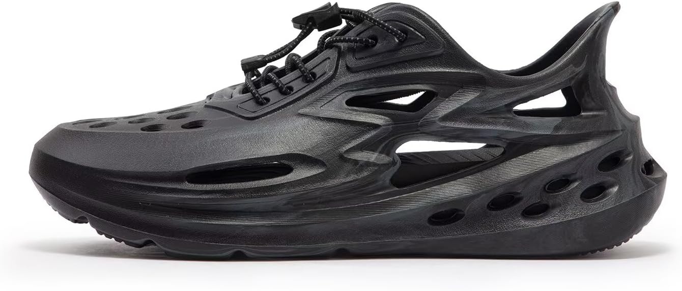 Мужские сабо 361 Big3 Foam Runners, легкая водная обувь, пенные сандалии с мягкой подошвой для пляжа, нескользящие с закрытым носком, классические кроссовки для душа, зала и прогулок 361°, черный/серый — фото 3