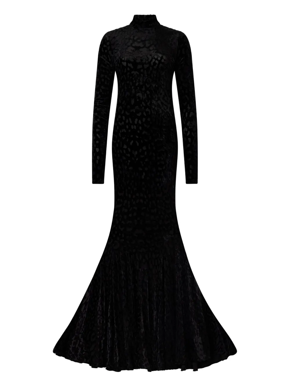 

Платье макси с высоким воротником и принтом Roberto Cavalli, черный