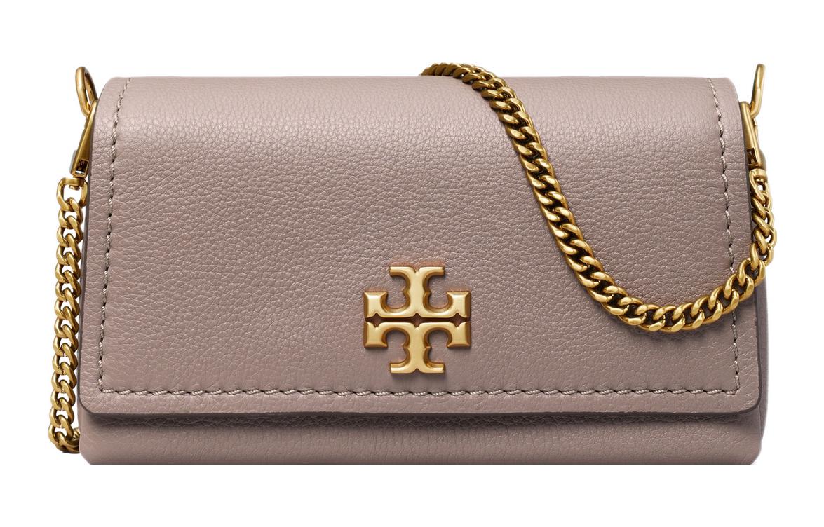 

TORY BURCH Личи Зернистая Кожаная Одноплечевая Сумка Мини Кроссбод Женская Сильвер Мейпл