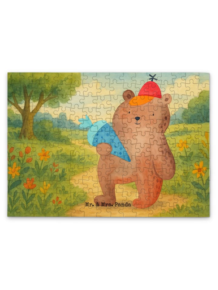 

Mr. & Mrs. Panda Дизайн школьного конуса в виде пазла с изображением медведя (без надписи) в белом цвете