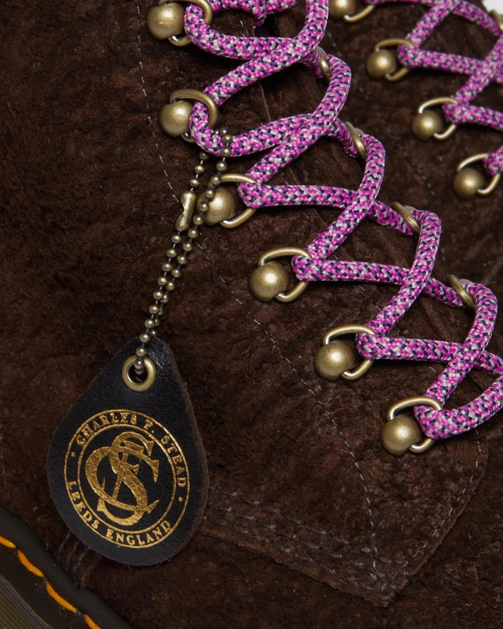 Dr. Martens 101 Замшевые ботильоны Made in England с фурнитурой, темно-коричневый — фото 3
