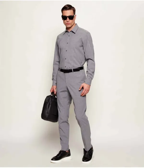 Шерстяные брюки P-Genius-CW-WG-261 slim fit Boss, серый — фото 2