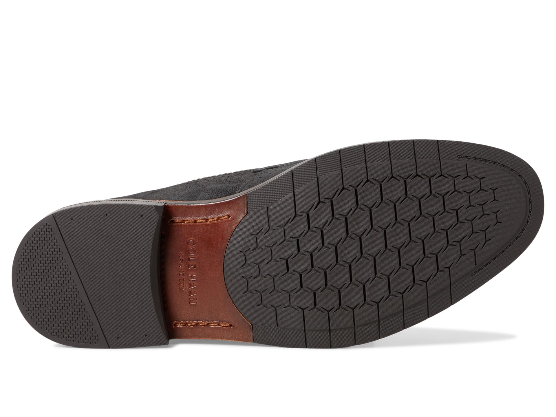 Оксфорды Cole Haan Judson Grand Wingtip Oxfords, цвет Raven Suede/Dark Natural — фото 3