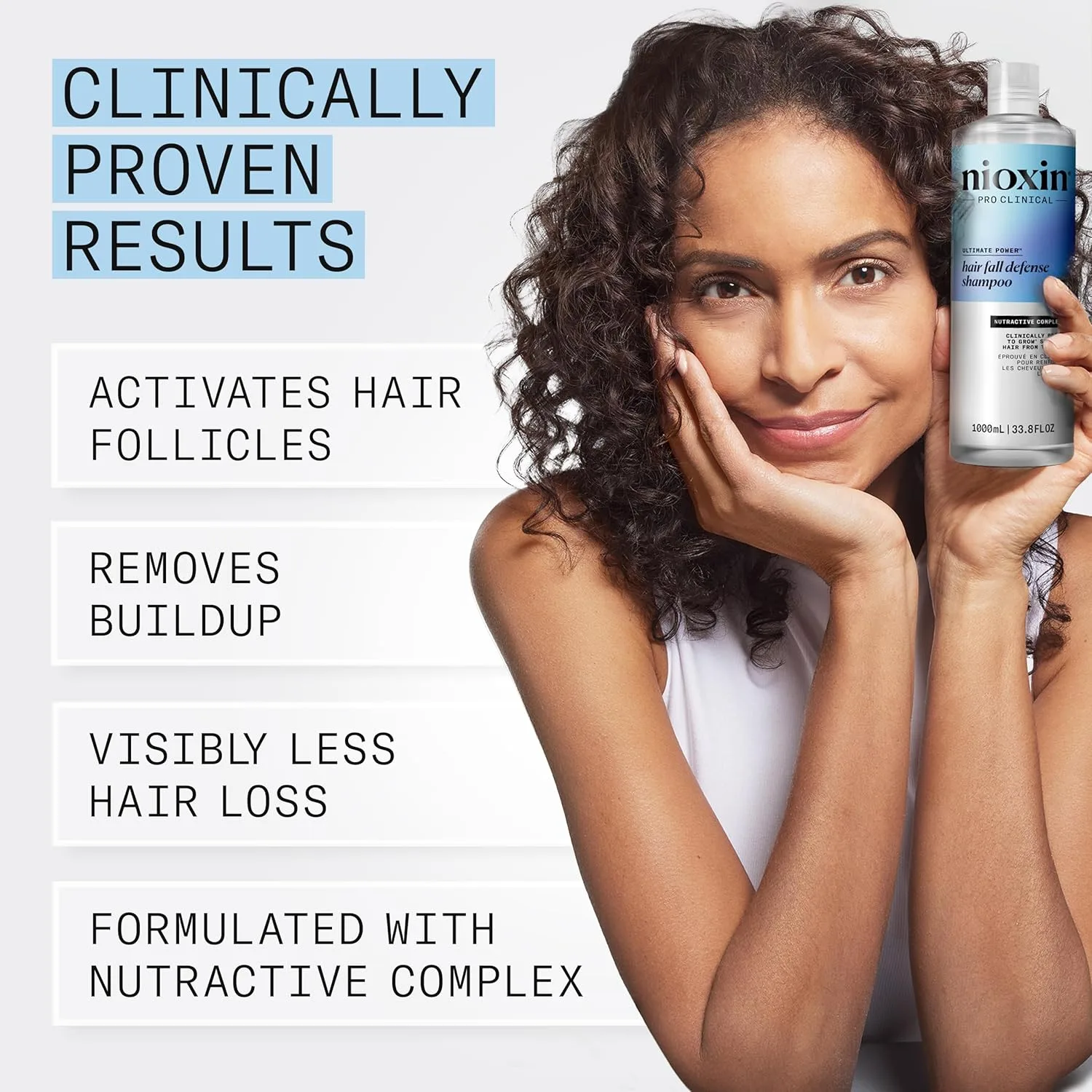 Шампунь Nioxin Hair Fall Defense для активации волосяных фолликулов, 1 л + ежедневный несмываемый уход Nioxin Hair Fall Defense Intensive, 68 мл — фото 4