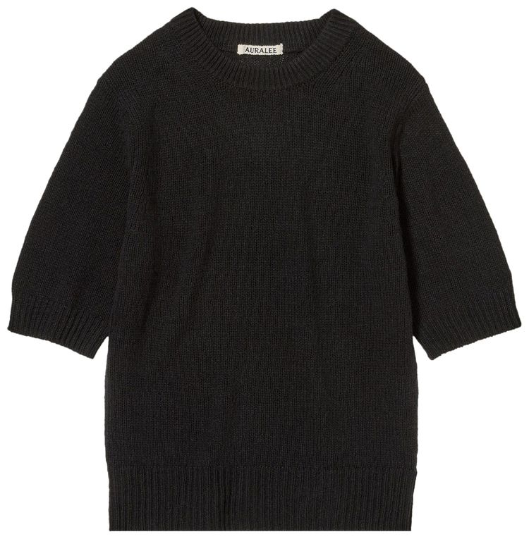 

Футболка Auralee Summer Cashmere Knit Tee 'Black', черный