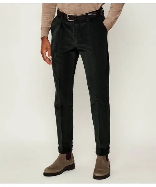 

Вельветовые брюки раздельные Slim fit Tiger Of Sweden, зеленый
