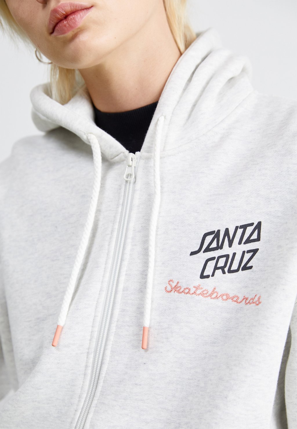 

Толстовка на молнии SINGLUAR SCRIPT FRONT ZIP HOOD Santa Cruz, серый