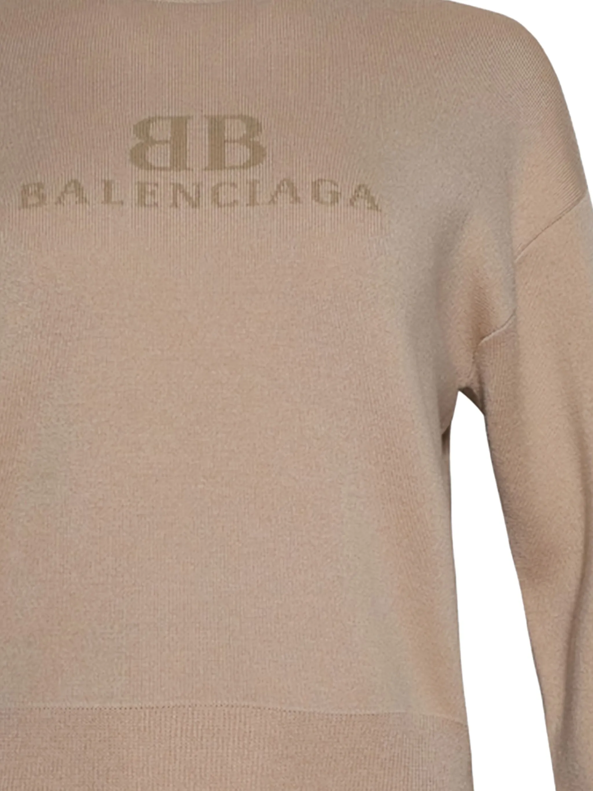Топ с жаккардовым логотипом Balenciaga, бежевый — фото 2