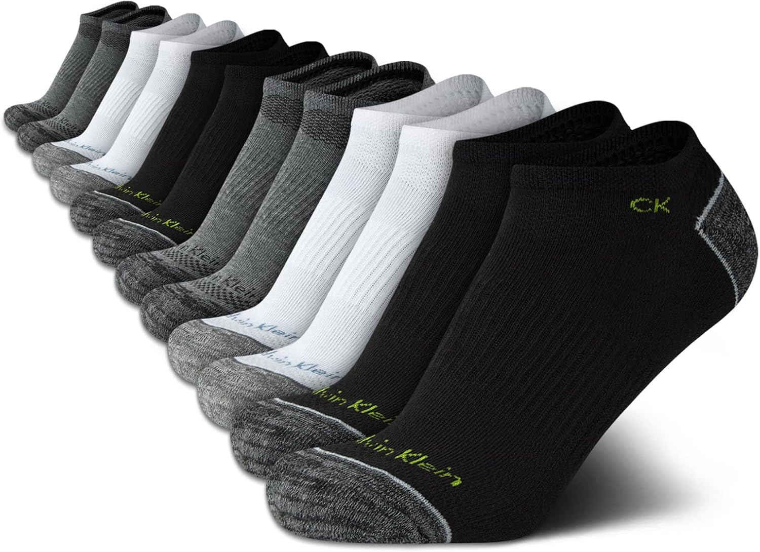 

Носки Calvin Klein Mens No Show Socks - 12 пар легких повседневных носков с мягкой подошвой для мужчин, под кроссовки и лоферы, Black Multi