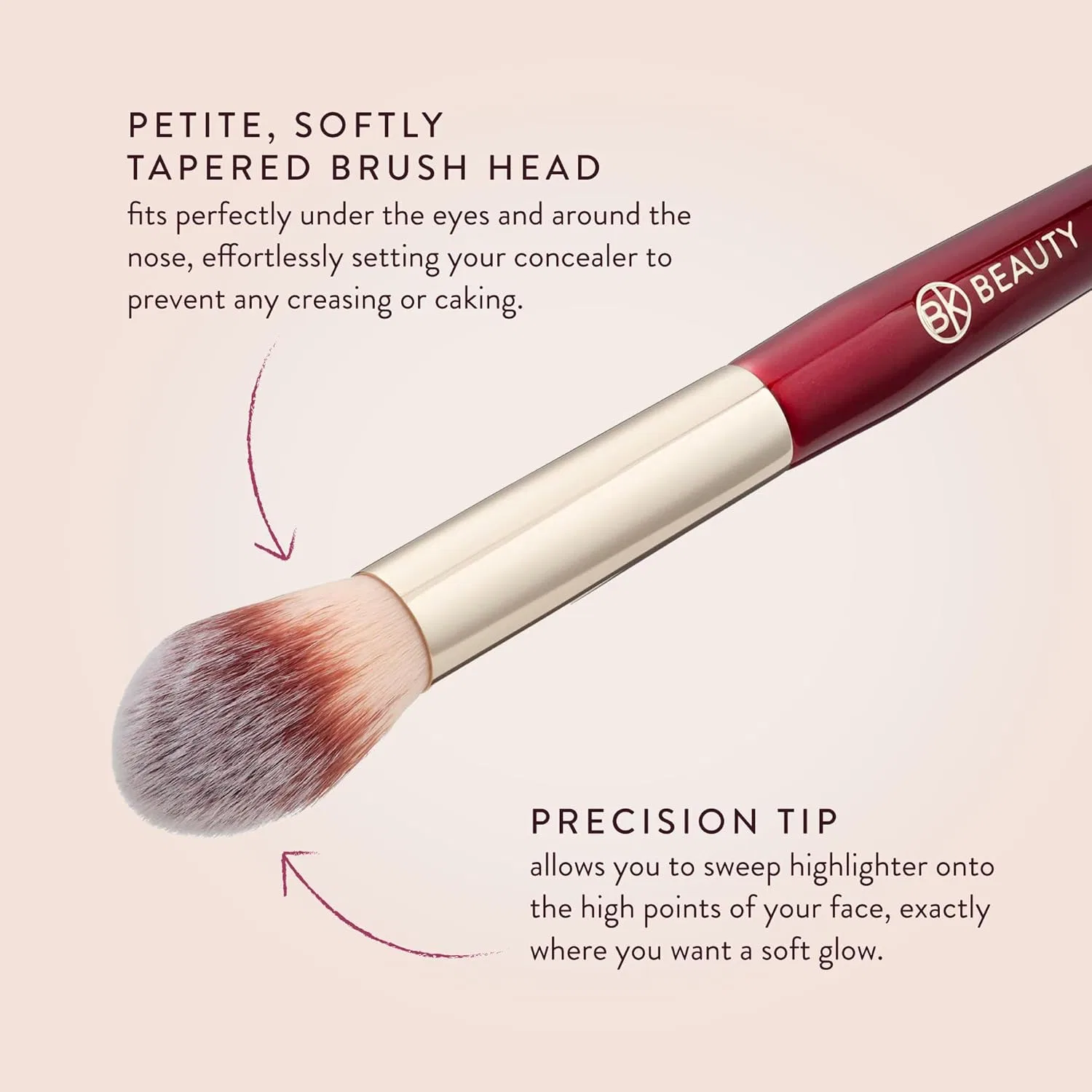 Кисть для макияжа BK Beauty 108 Precision Powder Brush, синтетический ворс, красный — фото 4