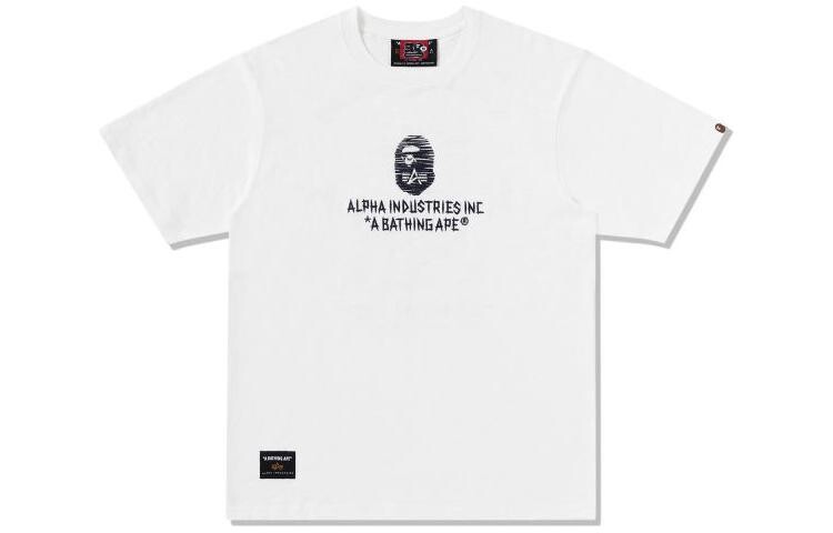 Футболка унисекс с совместным брендом Alpha Industries A Bathing Ape, зеленый — фото 2