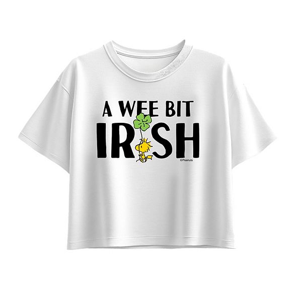 

Футболка Peanuts Woodstock A Wee Bit Irish для девочек 7-16 лет Licensed Character, White