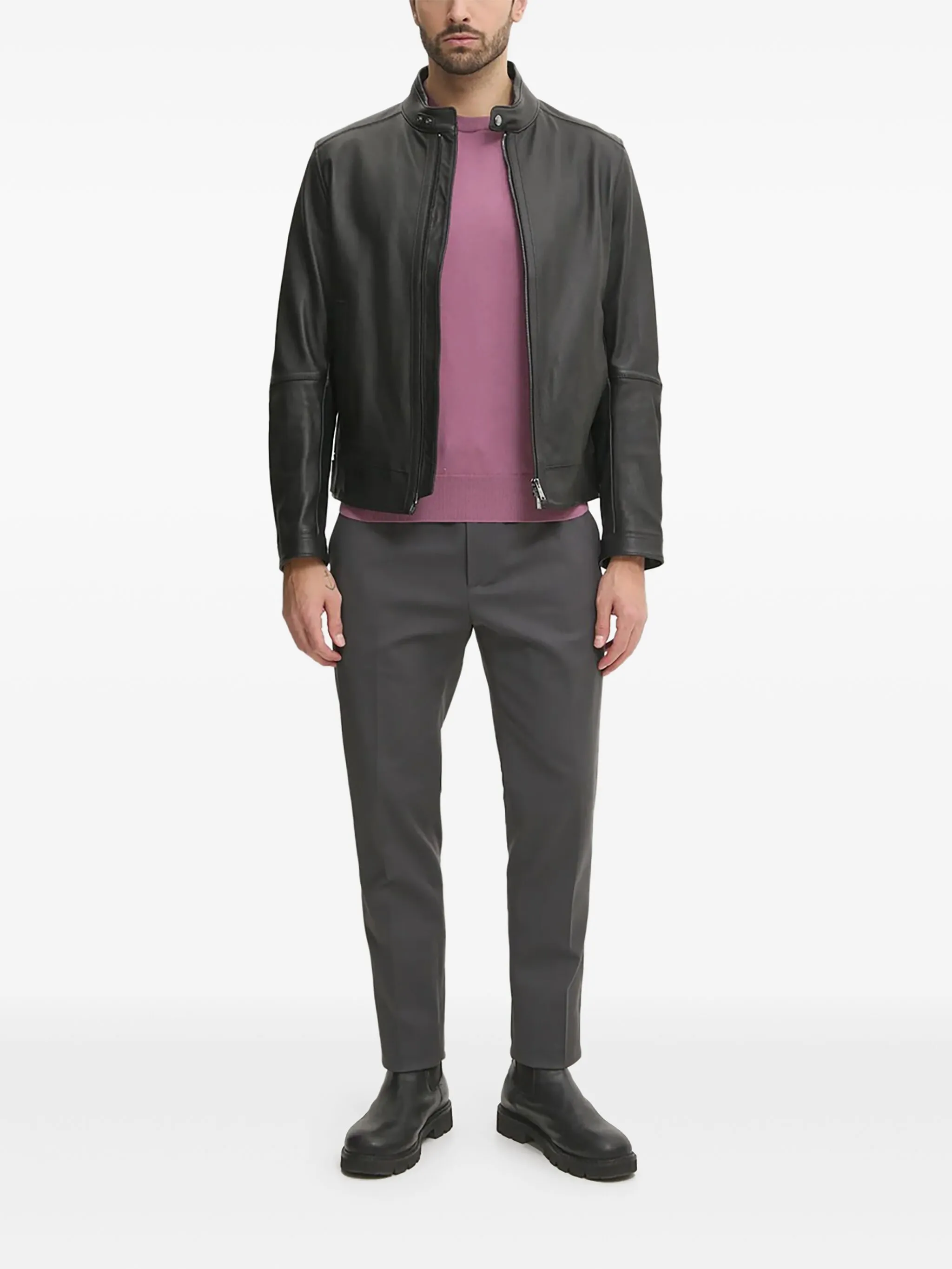 

Свитер с вышитым логотипом Boss, фиолетовый