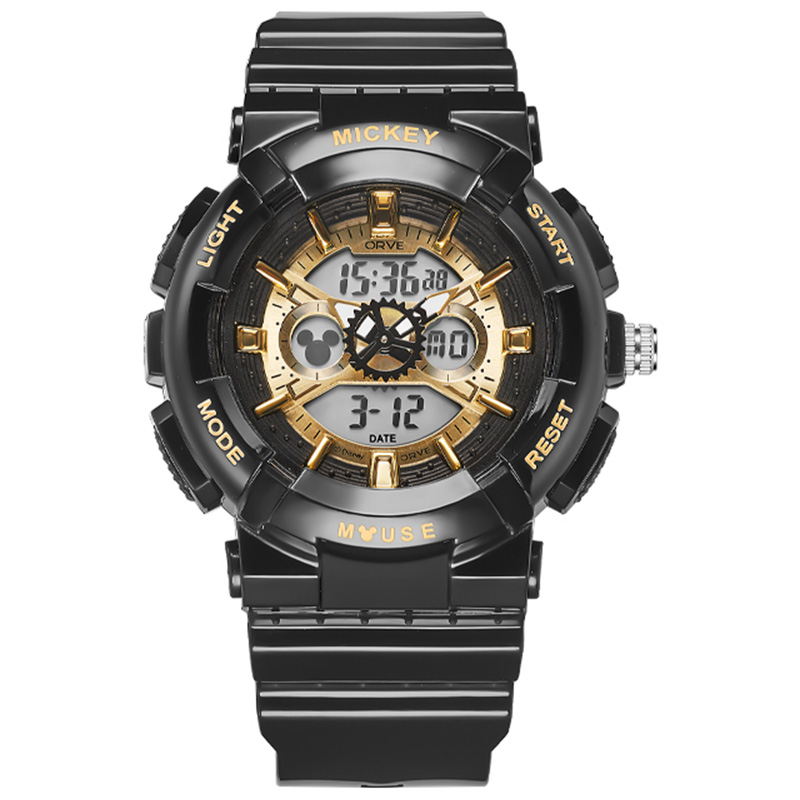 

Disney Часы Electronic+Quartz Movement TPU Strap Watch Women's Watch White Dial, Urban-Chic Style Black Gold