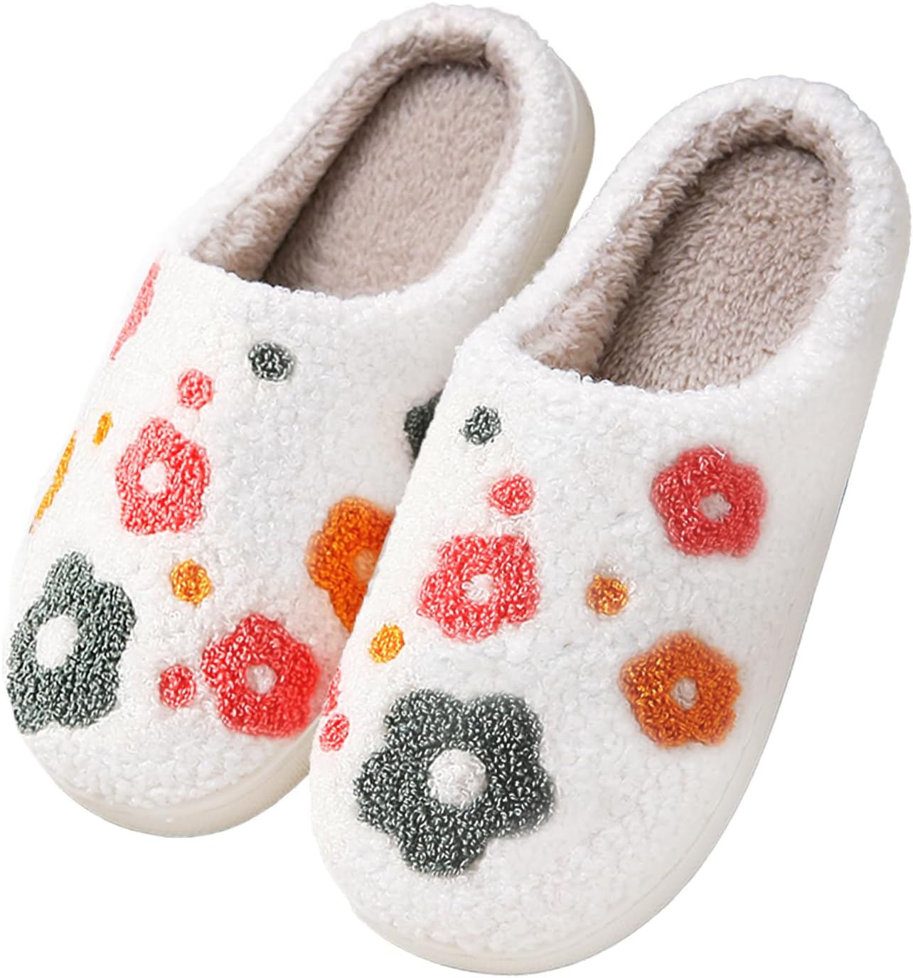 

Тапочки QHTAZ для женщин и мужчин с эффектом памяти, теплые, пушистые и уютные, противоскользящие, для дома и улицы, 8-flower