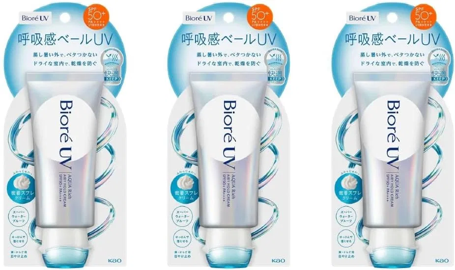 Солнцезащитный крем Biore UV Aqua Rich Airy Hold Cream, 70 г x 3, SPF50