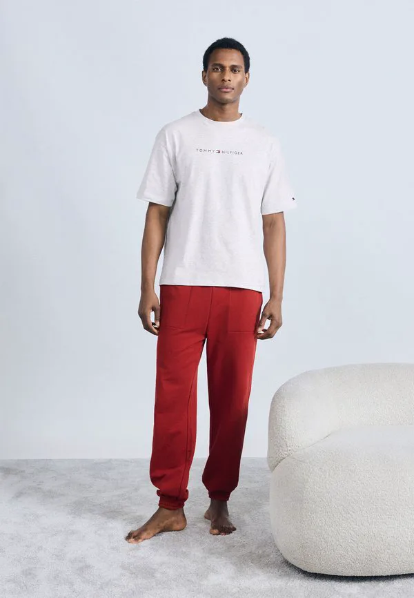 Оригинальная футболка-рубашка с логотипом для отдыха и пижамы. Tommy Hilfiger, Ice Grey Heather — фото 2