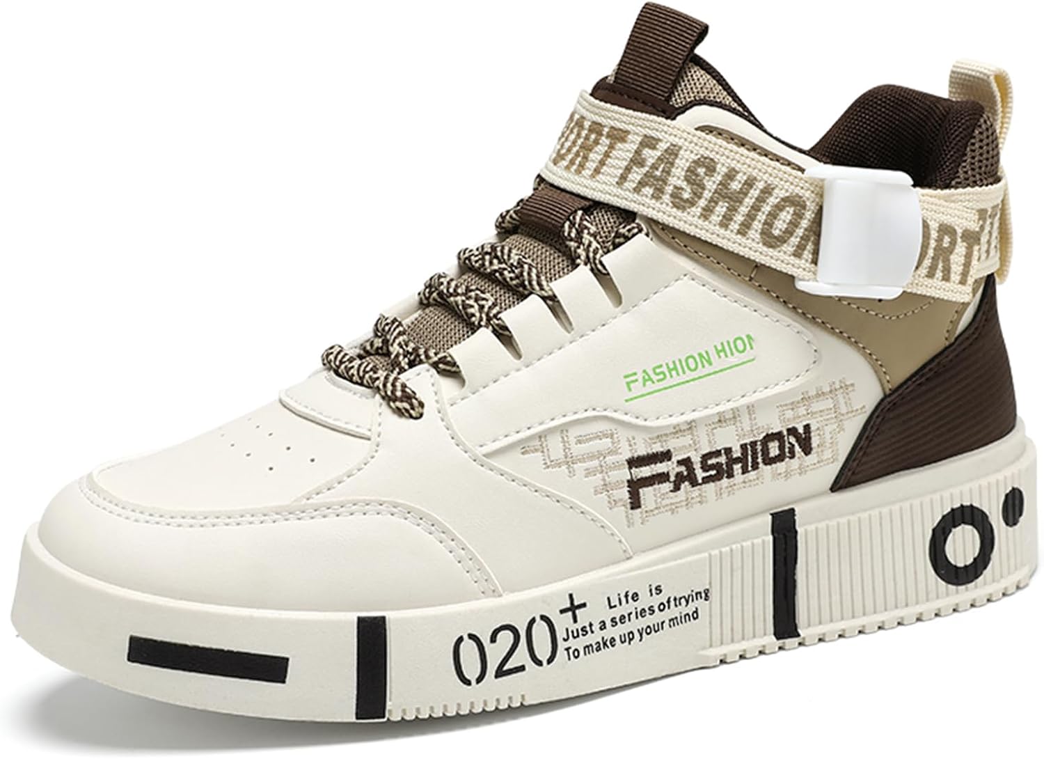 

Мужские модные кроссовки SPWAGYM, высокие скейт-обувь, стильные кроссовки, повседневные спортивные кроссовки для ходьбы, коричневый