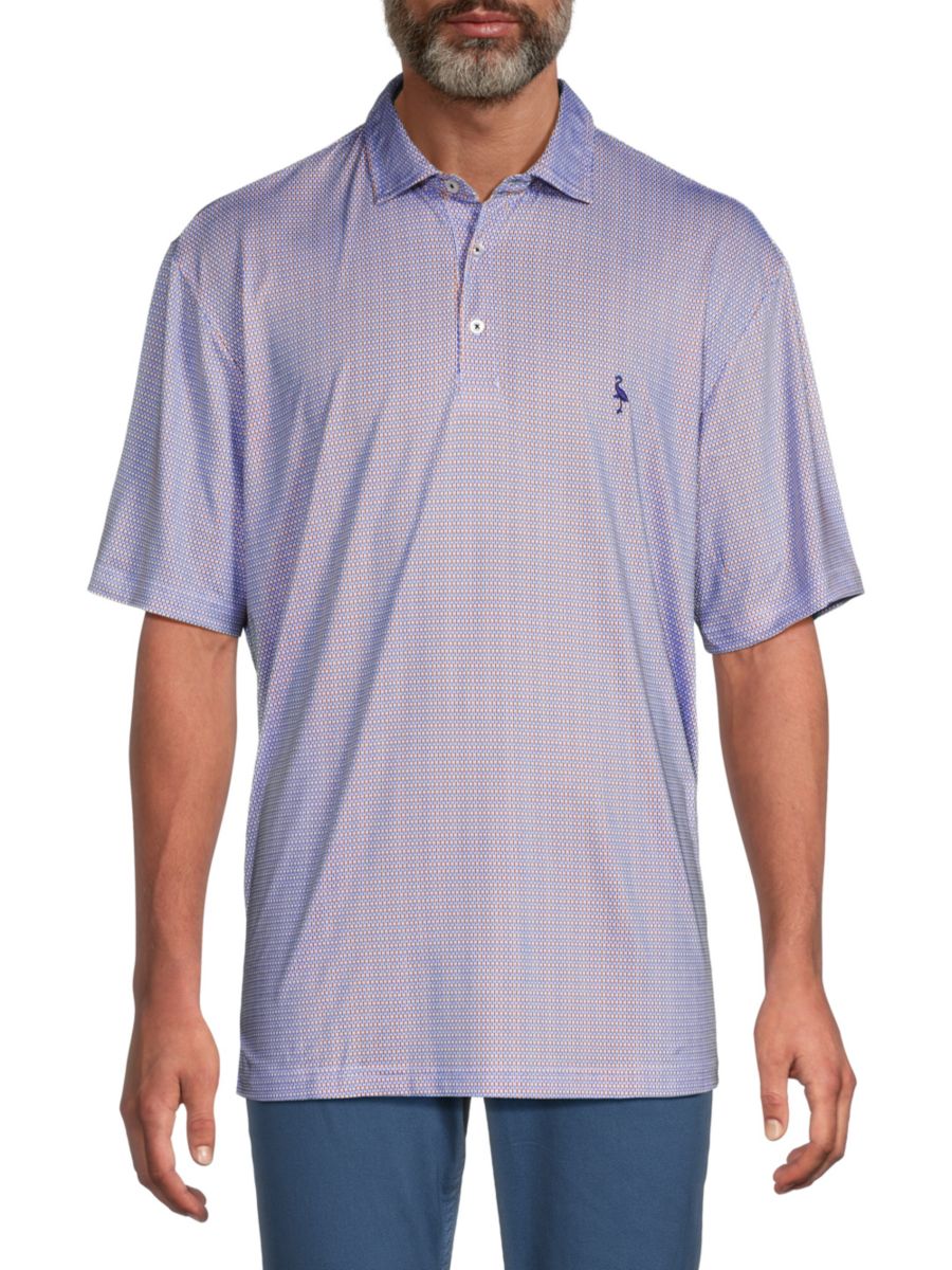 

Поло с геометрическим принтом TailorByrd, цвет Coral