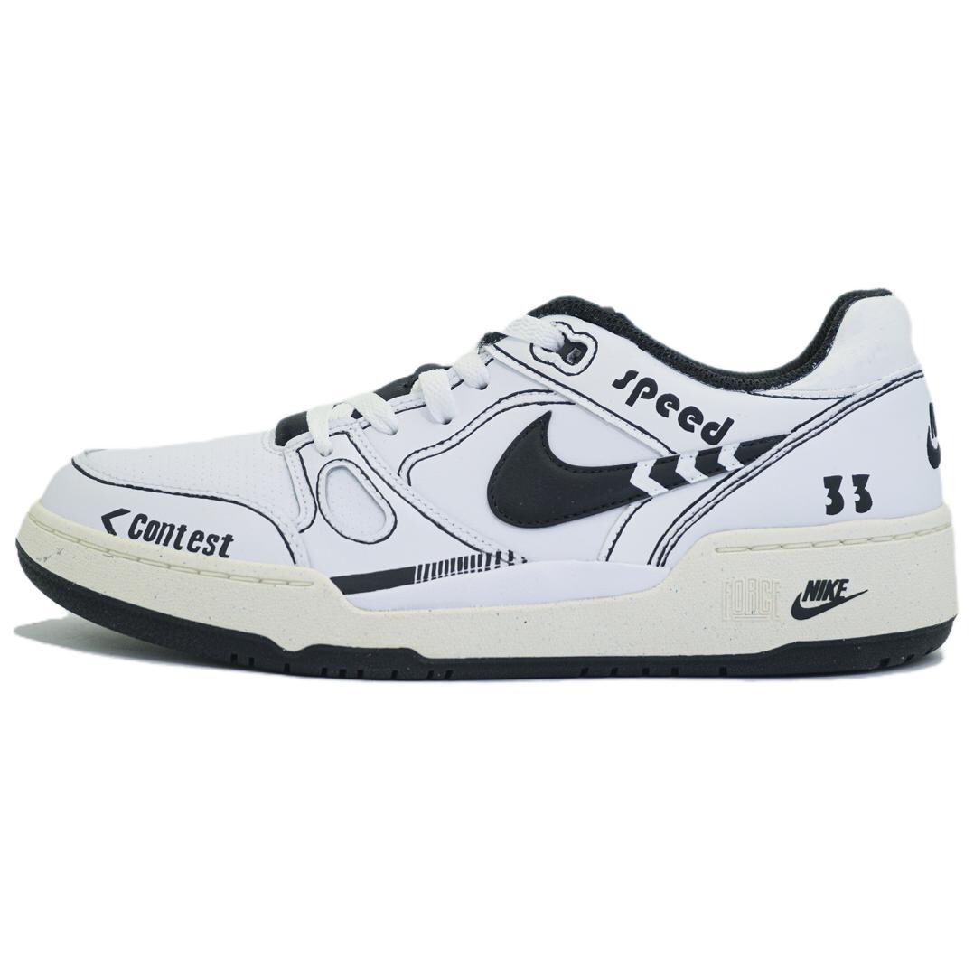 

Кроссовки Nike Full Force Skateboarding Shoes Men Low-top Black/white, черный