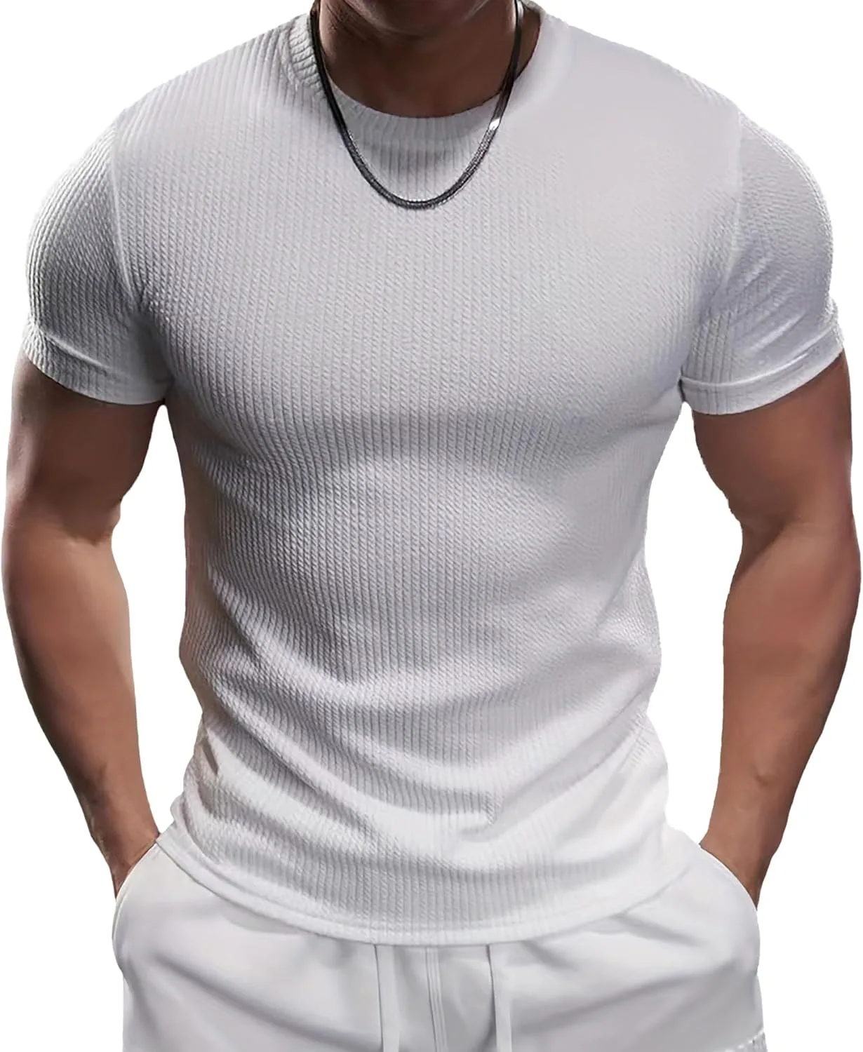 

Мужская футболка Stretch Athletic Muscle с коротким рукавом Aosufei