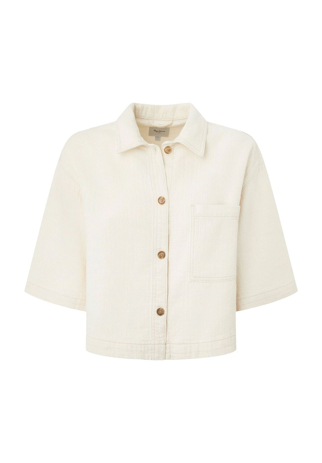 

Блузка-рубашка "Elle", рукав 3/4, воротник блузка, женская Pepe Jeans, цвет Canvas White