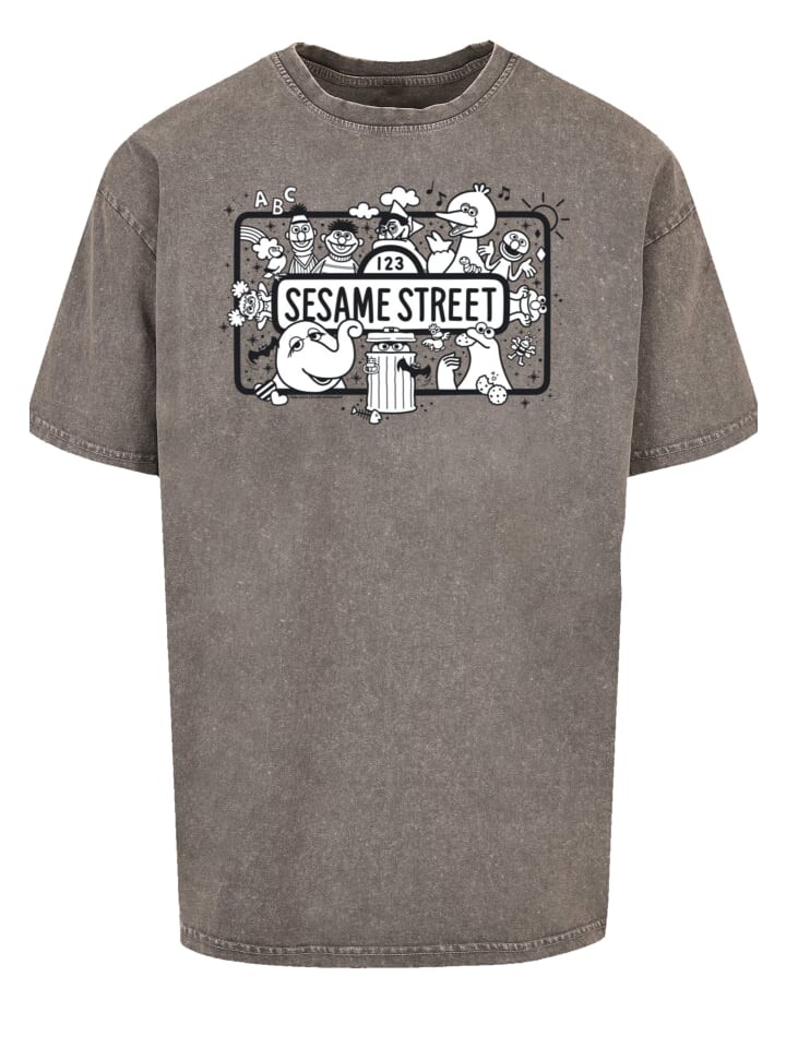 

Футболка F4NT4STIC Oversize T-Shirt Sesamstraße Sesame Team, серый