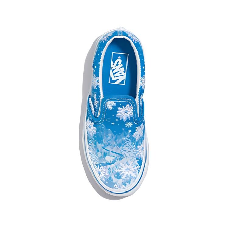 Детские кроссовки Slip-On Classic V «Снежинки» - Winter Wonderland Blue Vans, синий — фото 3