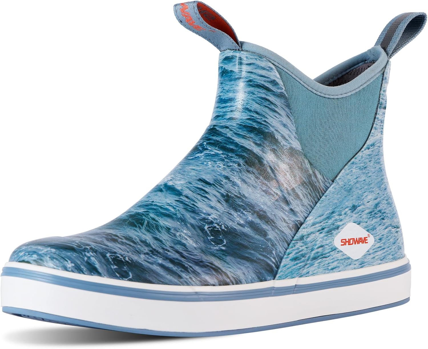 

Мужские ботинки Showave Deck водонепроницаемые резиновые ботинки до щиколотки, противоскользящие для лодок, для парусного спорта, рыбалки и активного отдыха на природе, синий