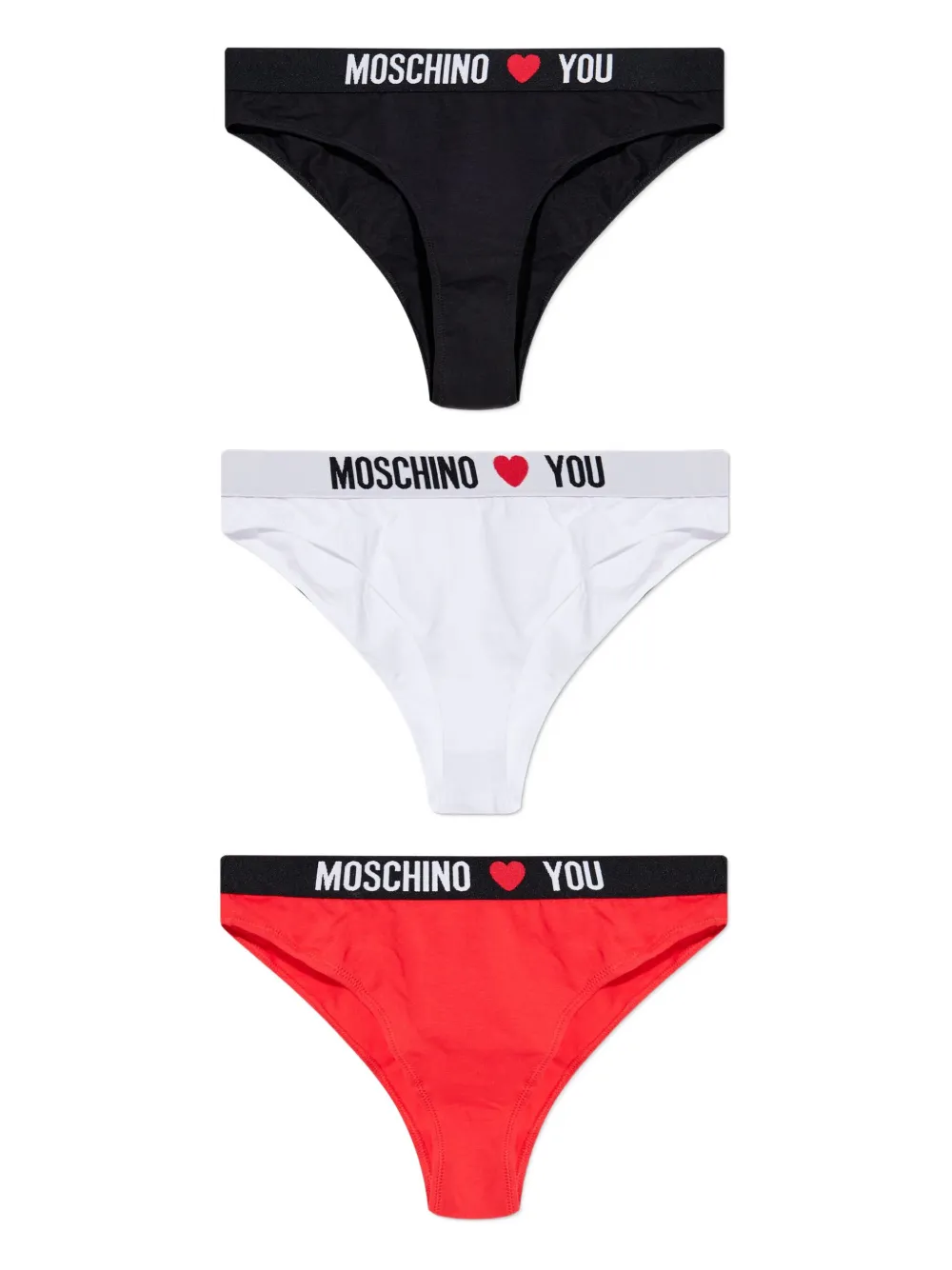 

Комплект из трех трусов-брифов с логотипом Moschino, черный