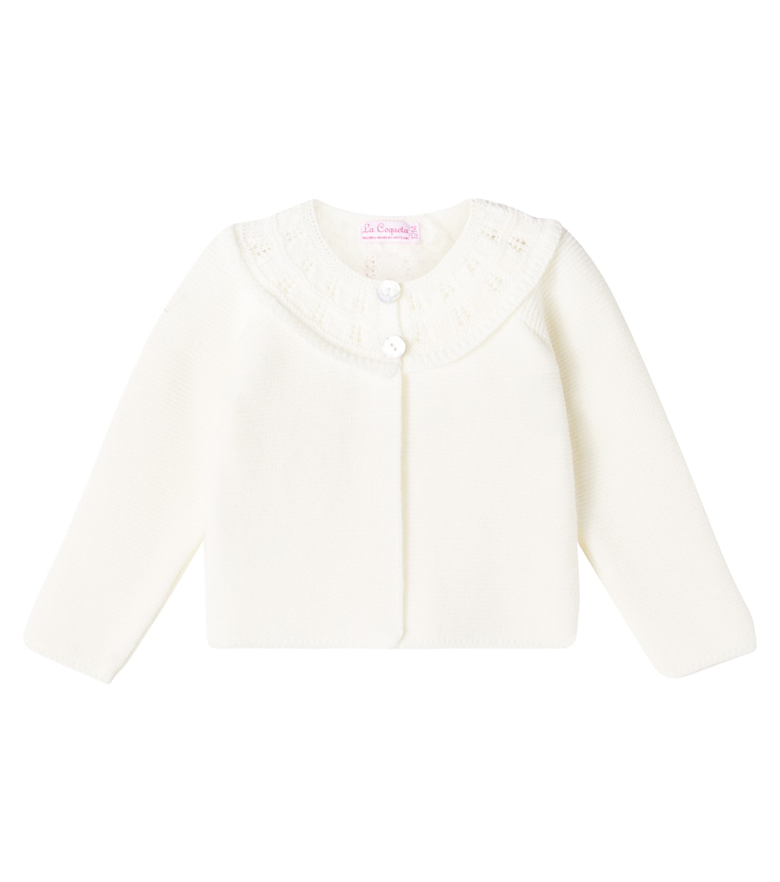 

Кардиган из шерсти Baby Baena La Coqueta, слоновая кость