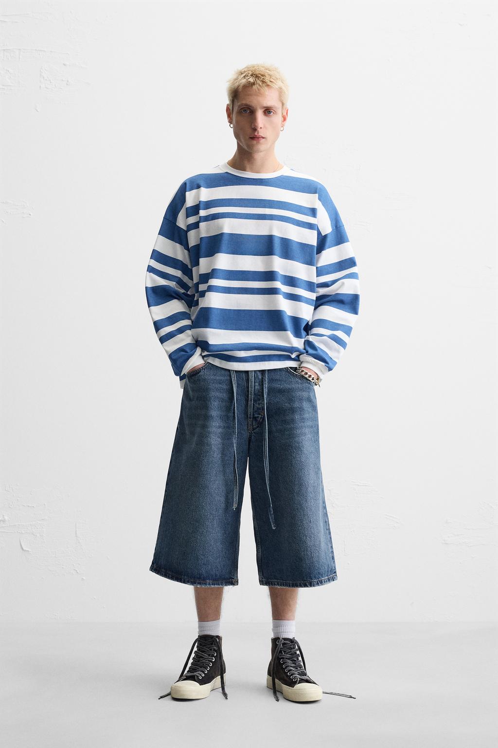 

Футболка в полоску с номером ZARA, цвет White/Navy