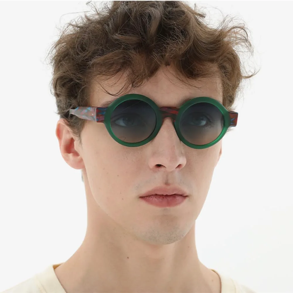 

Солнцезащитные очки 2027 из матового ацетата с защитой от УФ-излучения UV400 для мужчин, в стиле ретро, ​​с большими круглыми дужками, для женщин MTZJH, Matte Blue