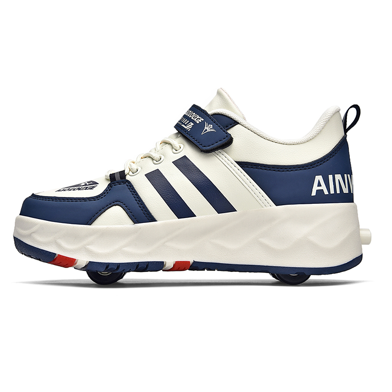 

Амортизирующие противоударные стельки устойчивые к истиранию с отскоком дышащие сбалансированные детские повседневные кроссовки Kids' ADOONGA, бежевый/синий