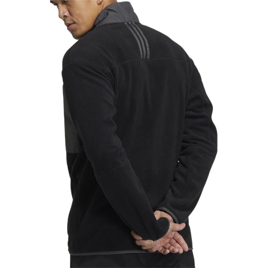 Adidas Куртка мужская черная с бархатистой текстурой, Black — фото 4