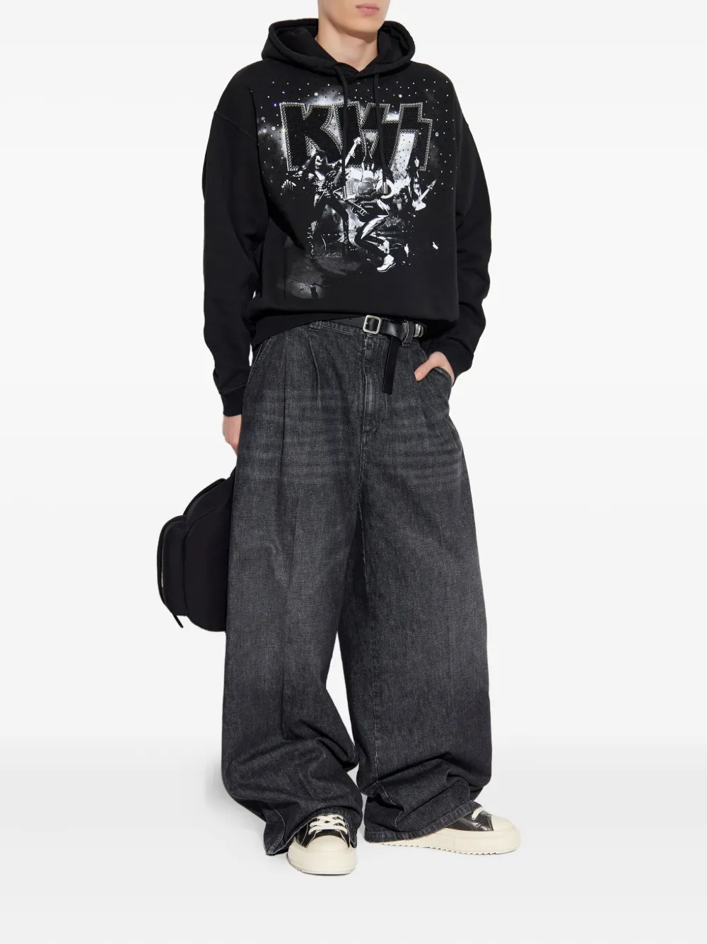 Декорированное худи из коллаборации с Kiss Dsquared2, черный — фото 2