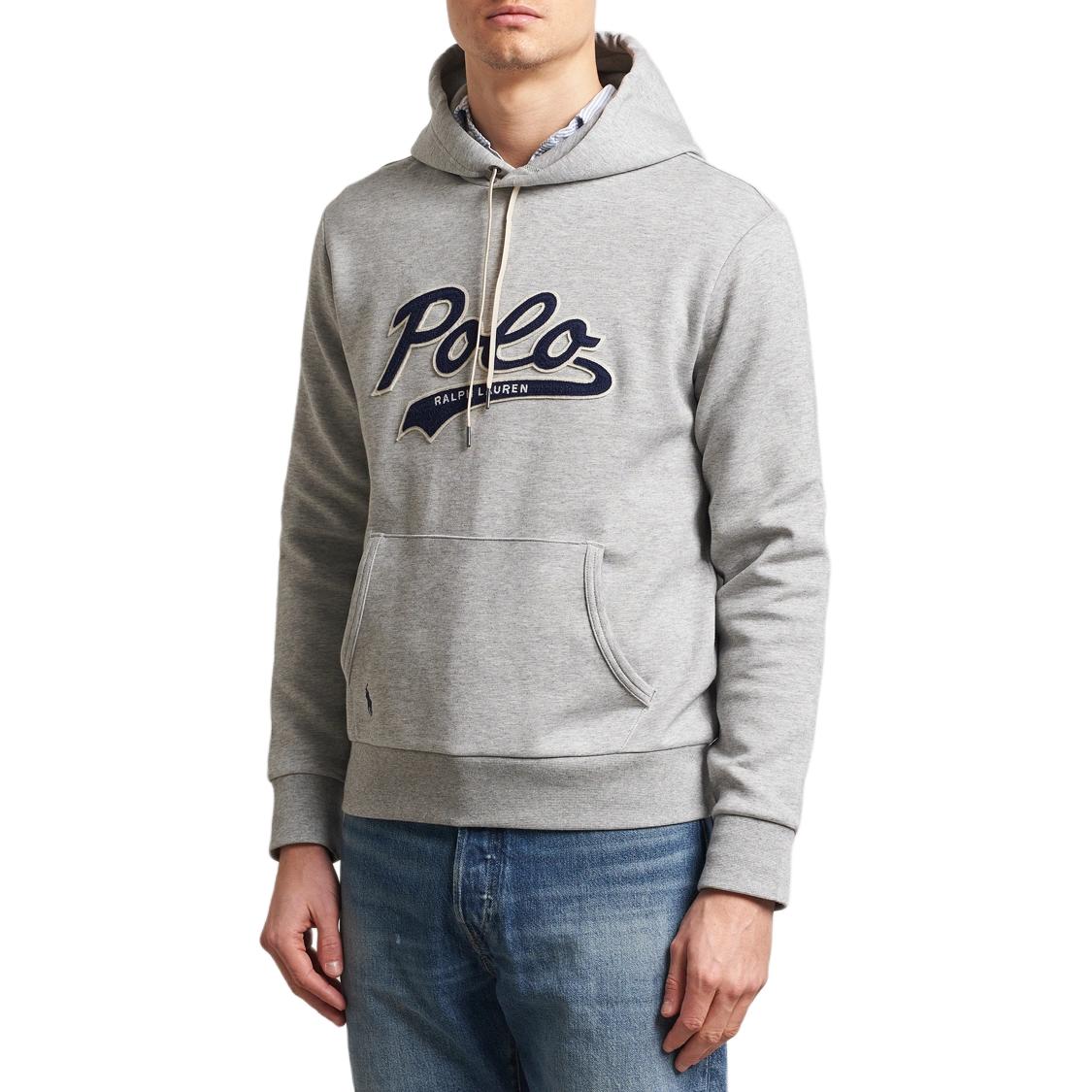 Двухслойный худи с логотипом и шнурком Polo Ralph Lauren, темно-серый — фото 3