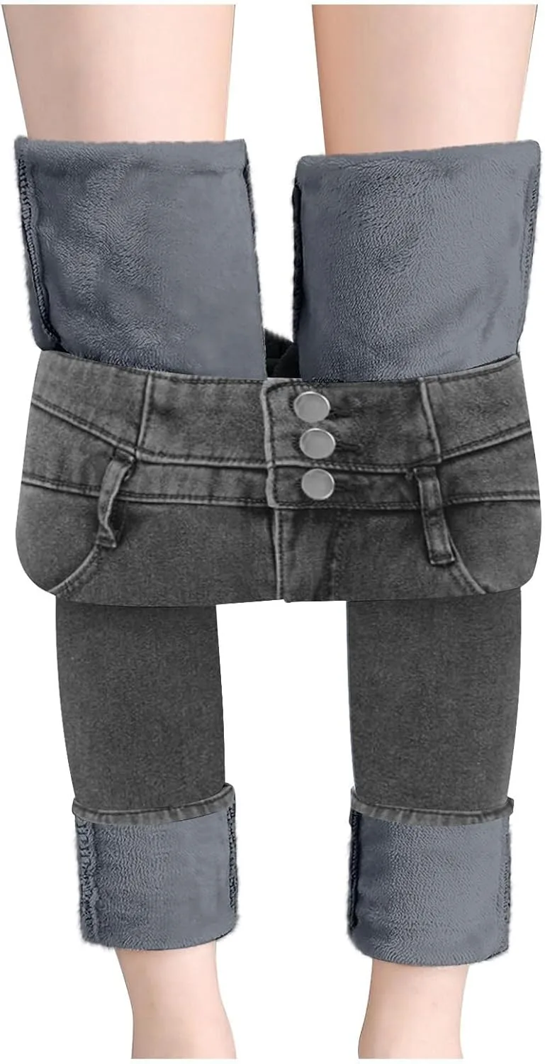 

Женские утепленные джинсы Fleece Lined с термоэффектом Womail