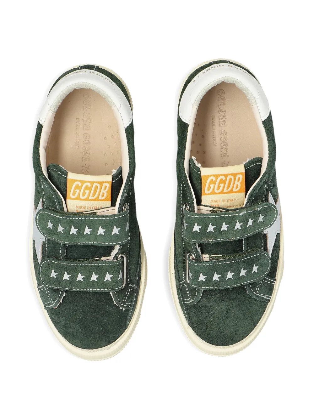 Кеды с аппликацией в виде звезд Golden Goose Kids, зеленый — фото 4